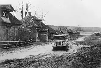 Dorfstraße vor Moskau, November 1941