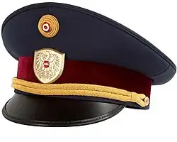 Blaue Tellerkappe eines Rechtskundigen