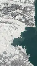Satellitenfoto der Burgas-Bucht
