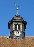 Barocker Dachreiter auf dem Rat­haus von Burgebrach