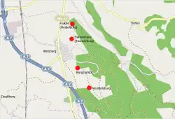 Übersichtskarte der Burgställe bei Ittelsburg
