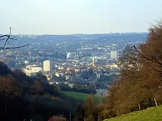 Blick vom Kiesberg in die Elberfelder Kalksenke