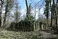 Mauerreste, die der Burg Lievendahl zugeordnet werden und sich an ihrer wahrscheinlichen Stelle befinden