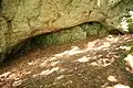 Bild 10: Der jetzt vermauerte Ausgang der Burghöhle