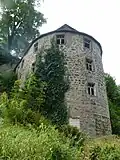 „Trommel“: Nordseite der Burgruine in Stadt Wehlen