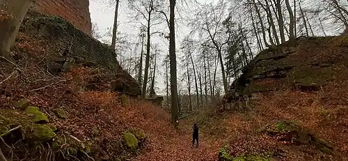 Halsgraben im Osten zur Bergseite