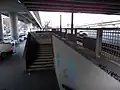 Zugemauerter Zugang am Ende einer Treppe