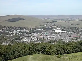 Buxton vom nahen Turm Solomon's Tower aus gesehen