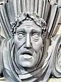 Maske am Denkmal des Caspar Heinrich von Beneckendorf 1750