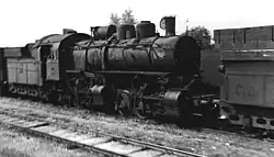 Ausgemusterte C’C-Nassdampf-Mallet­lokomotive der JŽ 31, Nr. nicht erkennbar