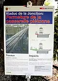 Plakat zum Umbau des Fussgängerstegs