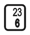 Hektometertafel: Die obere Zahl gibt den Kilo­me­ter, die un­te­re den Hek­to­me­ter an.[5]