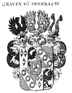Wappen der „Grafen von Dernbach“ nach Siebmachers Wappenbuch von 1701