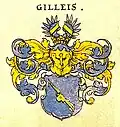 Stammwappen der Ritter von Gilleis (1530), nach Siebmacher, zwischen 1701 und 1705