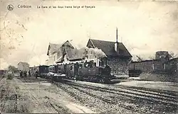 Grenzbahnhof Corbion mit Trambahnen der CA und SNCV