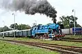 Museumslokomotive 477.043 mit einem Sonderzug in Mikulov