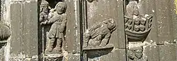Kain bereut den Mord an Abel, daneben die Arche Noah