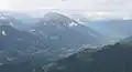 Calanda-Massiv aus SW: links Kunkelspass und Taminatal, rechts Chur