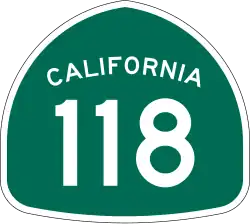 Straßenschild der California State Route 118