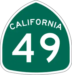 Straßenschild der California State Route 49