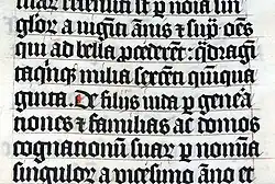 Tironisches Et in einer lateinischen Bibelhandschrift (Gerard Brils, Belgien), 1407