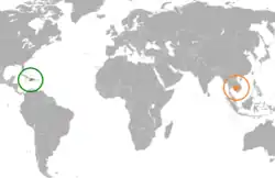 Lage von Haiti und Kambodscha