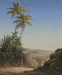 Deux personnages causant sur le bord d'une route