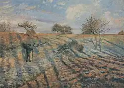 Gelée blanche (Hoarfrost: Old Road to Ennery, Pontoise) von Camille Pissarro; 1873; Musée d’Orsay (Paris)