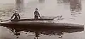 Camille du Gast am Steuer des Motorboots Darracq, September 1904