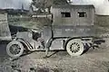 Lastwagen der »Section Photographique et Cinématographique des Armées (SPCA)« (Foto- und Filmabteilung der französischen Streitkräfte), nahe Bergues im Département Nord, 2. September 1917