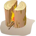 Spaltblockfeuer Blockfackla