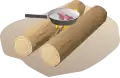 Braten über dem Stammrinnenfeuer