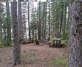 Zeltplatz im Porcupine Hills Provincial Park am Townsend Lake