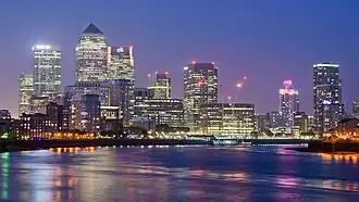 Canary Wharf in London, Vereinigtes Königreich
