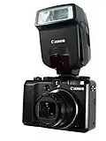G9 mit Speedlite 220 EX