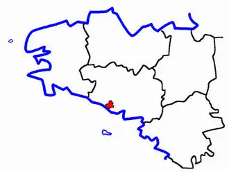 Lage des Kantons Belz in der Bretagne