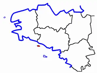 Lage des Kantons Groixin der Bretagne