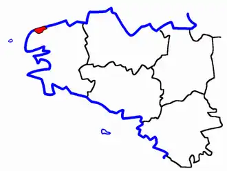 Lage des Kantons Lannilis in der Bretagne