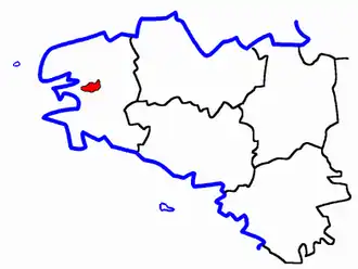 Lage des Kantons Le Faou in der Bretagne