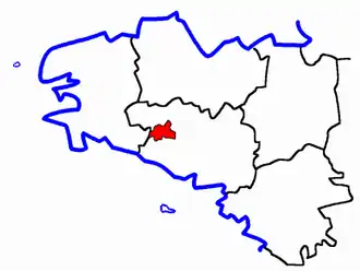 Lage des Kantons Plouay in der Bretagne