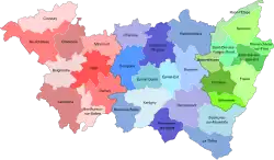 Lage des Kantons Senones innerhalb des Départements Vosges