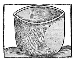 Cappel (Tiegel) von weißem Ton zum Ofen mit Rosenhut. 1500[21]