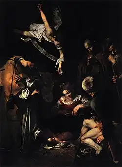 Caravaggio: Christi Geburt mit den Heiligen Laurentius und Franziskus