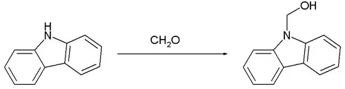 Reaktion von Carbazol mit Formaldehyd zu Carbazol-9-yl-methanol
