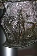 Fragment eines Paradehelmohrenschützers, 1. Jahrhundert n. Chr., Bronze; aus Ostrov