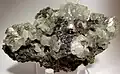 Sulfid Galenit (dunkel) mit carbonatischem Cerussit (hell) aus der Tsumeb Mine (Tsumcorp Mine), Tsumeb, Namibia