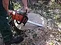Eine heutige Stihlsäge im Einsatz
