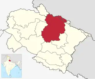 Positionskarte des Distrikts Chamoli