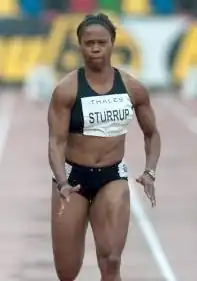 Bronzemedaillengewinnerin Chandra Sturrup, im Jahr 2000 Olympiasiegerin mit der 4-mal-100-Meter-Staffel ihres&nbsp;Landes