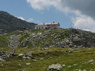Die Hütte auf dem Nevesjoch (2419&nbsp;m)
